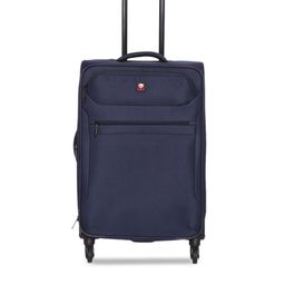 SWISS BRAND Navy Blue Solid Hamilton Soft-Sided Medium Trolley Bag-image-27