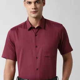 Peter England Men Maroon Regular Fit Self Design Formal Shirt-image-79
