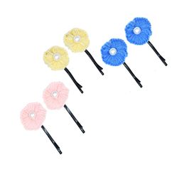 FUNKRAFTS Girls Pink & Yellow Set of 6 Embellished Bobby Pins-25