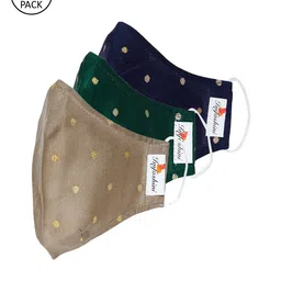 Imfashini Women Pack Of 3 Embroidered 2-Ply Reusable Cloth Masks-image-20