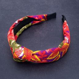 Golden Peacock Women Red & Yellow Floral Printed Hairband-image-68