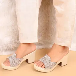 Carlton London Embellished Party Block Heel Sandals-image-78