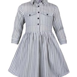 Hunny Bunny Grey & Black Striped Midi Dress-image-49