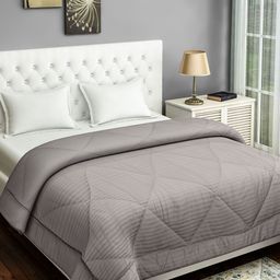 SWAYAM Grey Solid AC Room 150 GSM Double Bed Comforter-5