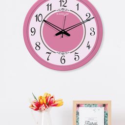 RANDOM Pink & Black Algerian Font Round Shaped Wall Clock-23