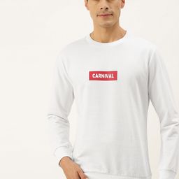 FOREVER 21 Men White Typography Printed Round-Neck Pullover Sweatshirt-image-70