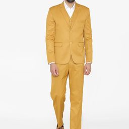 Wintage Men Mustard Yellow Solid Single-Breasted Regular Fit Party Suit-22