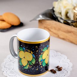 KOLOROBIA Silver-Toned & Black Printed Lemon From Italy Mug-22