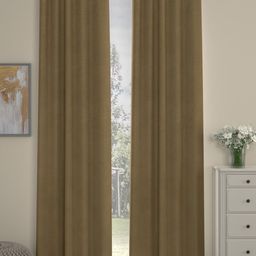 ROSARA HOME Camel Brown Set of 2 Long Door Curtains-8