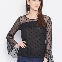 AKIMIA Black Net Regular Top-image-22