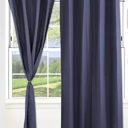 Dekor World Blue Set of 2 Long Door Curtain-56