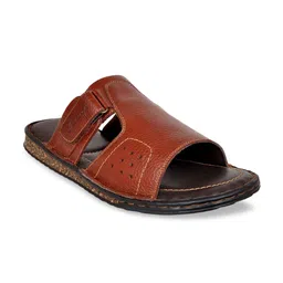Allen Cooper Men Brown Leather Sandals-image-23