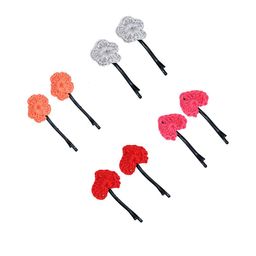 FUNKRAFTS Girls Set Of 8 Multi Coloured Crochet Bobby Pins-28