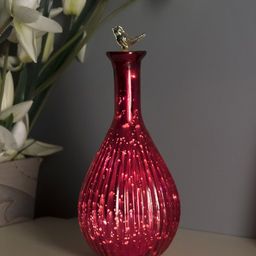 Homesake Red Printed Handcrafted Ovoid Bottle Table Lamp-21