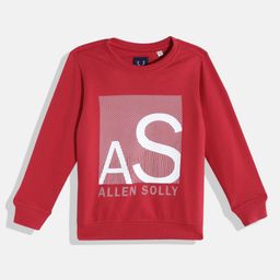 Allen Solly Junior Boys Red & White Brand Logo Print Pure Cotton Sweatshirt-image-102