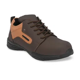 Eego Italy Men Brown Leather Trekking Shoes-picture-48