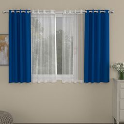 ROSARA HOME Set of 4 Blue & White Window Curtains-picture-21