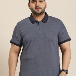 Sztori Men Plus Size Polo Collar Bio Finish Pure Cotton T-shirt-image-61