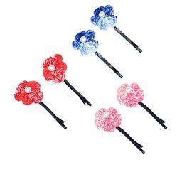 FUNKRAFTS Girls Set of 6 Red & Blue Beaded Bobby Pins-image-107