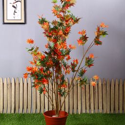 PolliNation Orange Green Artificial Maple Plant-picture-56