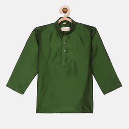 THANGAMAGAN Boys Green Solid Kurta-image-38