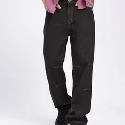 glitchez Men Elevated Essentials Straight Fit Contrast Stitch Stretchable Jeans-image-39
