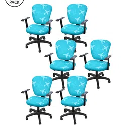 Cortina Set of 6 Blue Printed Chair Covers-image-41