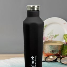 Vibe Plus Unisex Black Solid Double Wall Stainless Steel Water Bottle 500ml-21