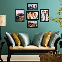 eCraftIndia Set of 5 Black Solid Memory Wall Collage Photo Frames-17