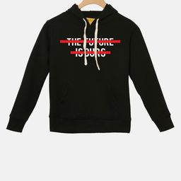 Instafab Boys Black Printed Hooded Sweatshirt-image-52
