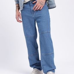 glitchez Men Denim DreamsStraight Fit Paneled Jeans-image-91