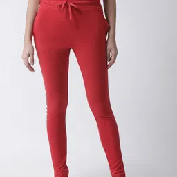 Club York Women Red Solid Slim-Fit Track Pants-image-27