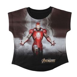 Marvel by Wear Your Mind Girls Grey & Black Printed Top-image-55