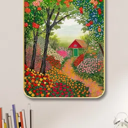 SAF Green & Red Floral Printed Wooden Wall Art-picture-40