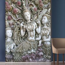 999Store White & Violet Sitting Statue Mural Wallpaper-picture-19