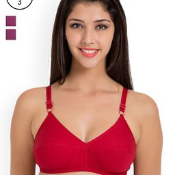 Souminie Pack of 3 Full-Coverage Comfort Fit Bras SLY931-3PC-RD-MG-BL-picture-39