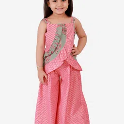 Twisha Girls Pink & Green Printed Top with Palazzos-image-67