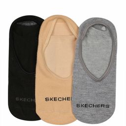 Skechers Women Pack Of 3 Brand Logo Woven Design Shoe Liner Socks-44