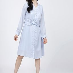 Tokyo Talkies Women Blue Shirt Midi Dress-picture-17