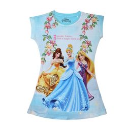Disney Princess Girls Blue Disney Princess Printed A-Line Dress-image-78