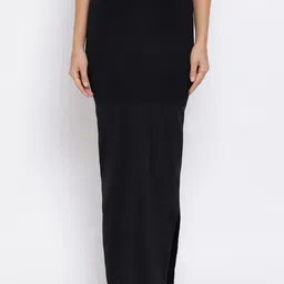 Clovia Women Black Solid Knitted Saree Shapewear-image-60