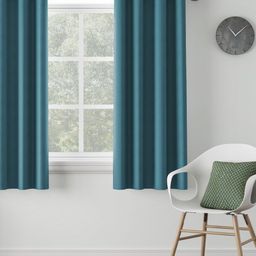 DDecor Turquoise Blue Solid Single Curtain-image-23