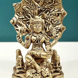 Exotic India Gold Toned Lord Dakshinamurty Religious Idol Showpiece-picture-16