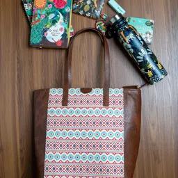 TEAL BY CHUMBAK Women Printed Canvas Tote Bag-26