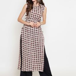 Sera Women Off-White & Black Printed Kurta with Palazzos-picture-26