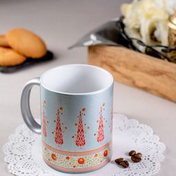 KOLOROBIA Silver-Toned & Blue Printed Ceramic Mug-image-69