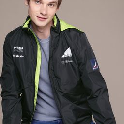 Nautica Brand Logo Printed Hooded Bomber Jacket-picture-46