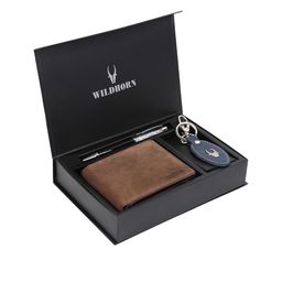 WildHorn Men Tan Brown & Blue RFID Protected Genuine Leather Accessory Gift Set-picture-35