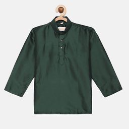 THANGAMAGAN Boys Solid Green Kurta-image-1