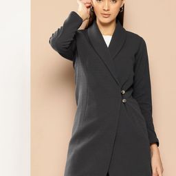 Purple State Single-Breasted Shawl Collar Longline Blazer-12